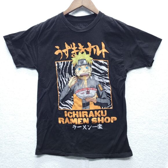 NARUTO SHIPPUDEN T-Shirt Medium Ichiraku Ramen Shop Black Short Sleeve Graphic - Picture 1 of 6